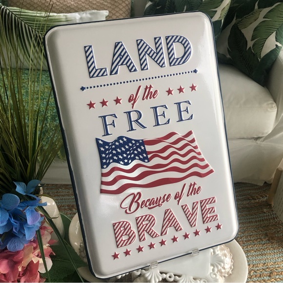 New! Large Galvanized “Land of the Free…” Metal Sign - Picture 2 of 6